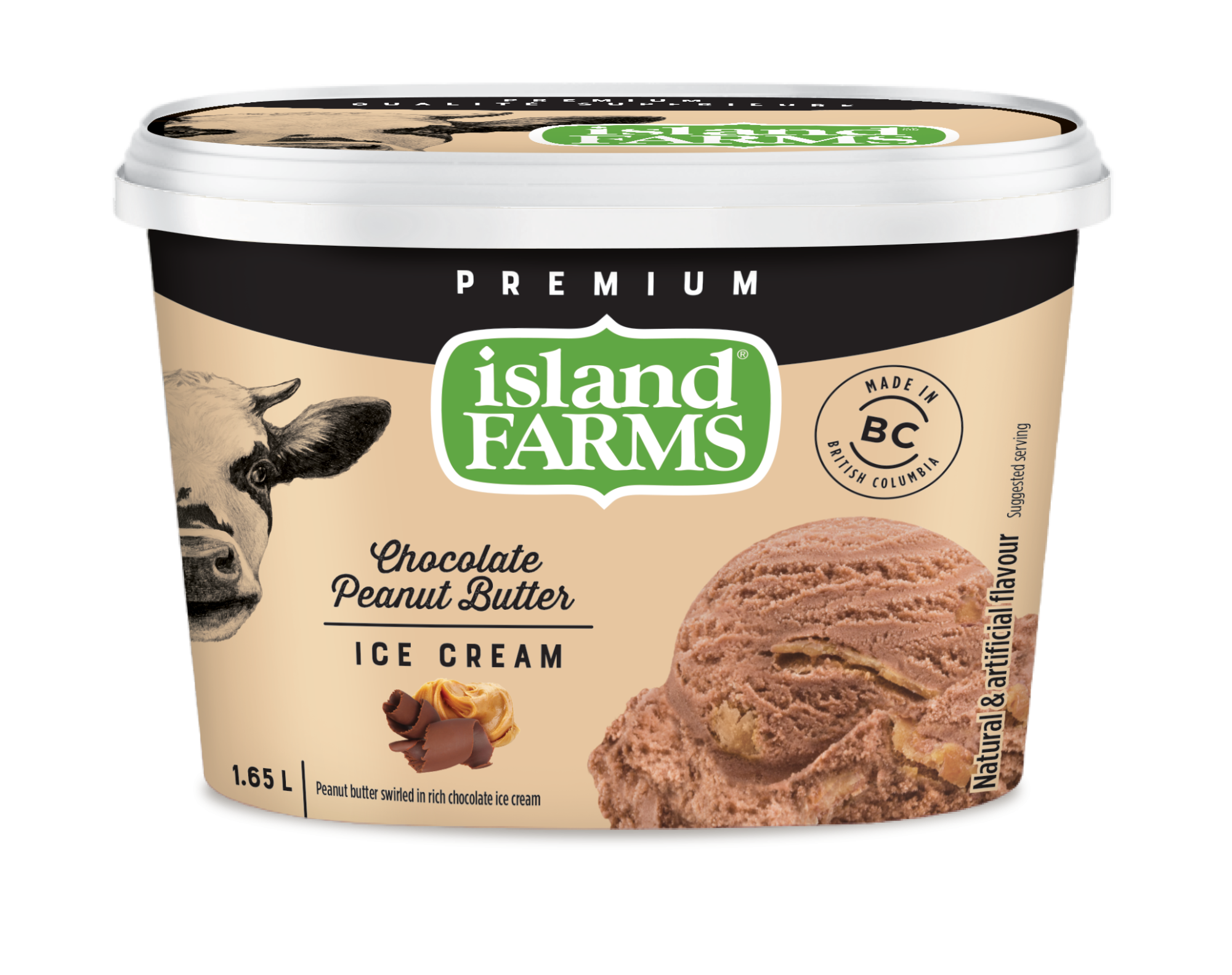 Premium Chocolate Peanut Butter Ice Cream | Island Farms